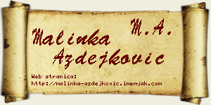 Malinka Azdejković vizit kartica
